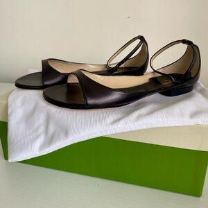 Kate Spade Black Leather Ankle Strap Sandals - Size 6